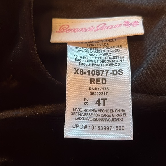 NWT Bonnie Jean Plaid Velvet Bow Dress - Picture 7 of 10